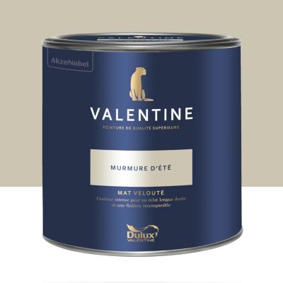 Peinture Valentine murs et boiseries Dulux Valentine beige murmure d'été velouté mat 2L