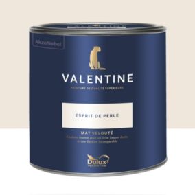 Peinture Valentine murs et boiseries Dulux Valentine blanc esprit de perle velouté mat 2L