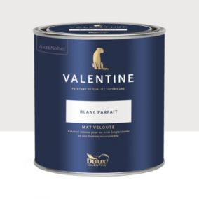 Peinture Valentine murs et boiseries Dulux Valentine blanc parfait velouté mat 0,5L