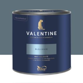 Peinture Valentine murs et boiseries Dulux Valentine bleu divin velouté mat 2L