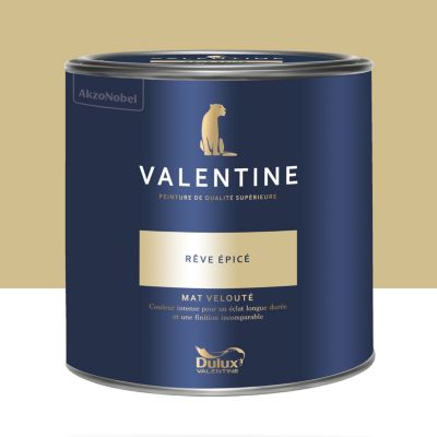 Peinture Valentine murs et boiseries Dulux Valentine bronze rêve épicé velouté mat 2L