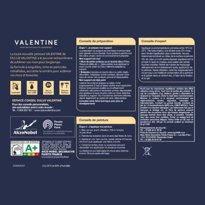 Peinture Valentine murs et boiseries Dulux Valentine effet beige métal platiné 1L