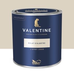 Peinture Valentine murs et boiseries Dulux Valentine effet craie blanc éclat d'albâtre 1L