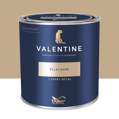 Peinture Valentine murs et boiseries Dulux Valentine effet métal éclat doré 1L