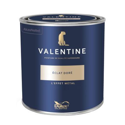 Peinture Valentine murs et boiseries Dulux Valentine effet métal éclat doré 1L