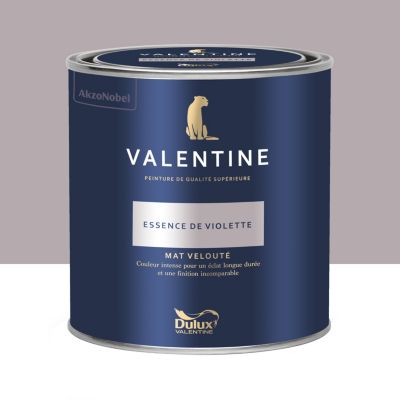 Peinture Valentine murs et boiseries Dulux Valentine essence de violette velouté mat 0,5L
