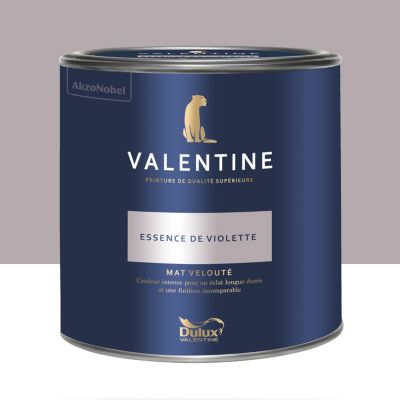 Peinture Valentine murs et boiseries Dulux Valentine essence de violette velouté mat 2L