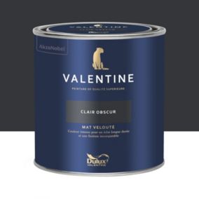 Peinture Valentine murs et boiseries Dulux Valentine noir clair obscur velouté mat 0,5L