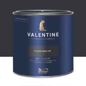 Peinture Valentine murs et boiseries Dulux Valentine noir clair obscur velouté mat 2L