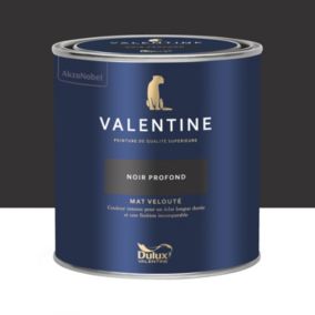 Peinture Valentine murs et boiseries Dulux Valentine noir profond mat velouté 0,5L