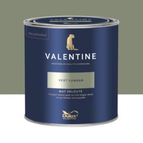 Peinture Valentine murs et boiseries Dulux Valentine vert yunnan velouté mat 0,5L
