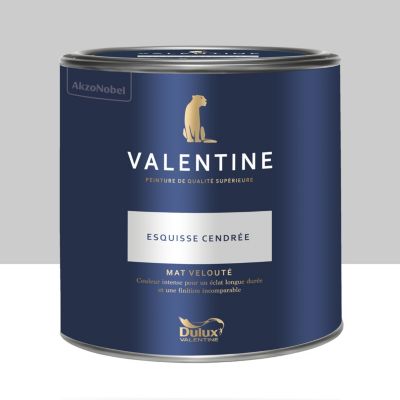 Peinture Valentine murs et boiseries Dulux Valentinegris esquisse cendré velouté mat 2L