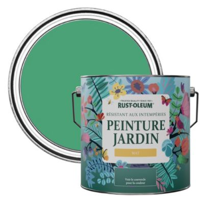 Peinture Verte pour Jardin et terrasse, Finition Mate - RUST-OLEUM - Émeraude 2,5 L