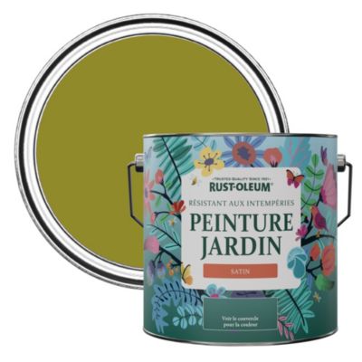 Peinture Verte pour Jardin et terrasse, Finition Satinée - RUST-OLEUM - Olive marinée 2,5 L