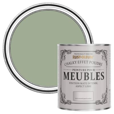 Peinture Verte pour Meubles mate effet poudré Chalky - RUST-OLEUM - Vert Kaki 750ml