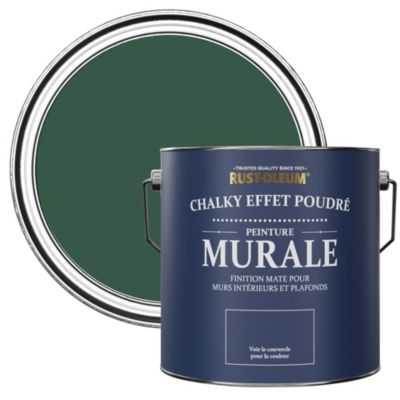 Peinture Verte pour Murs et Plafonds mat profond Chalky - RUST-OLEUM - Pinède 2,5L