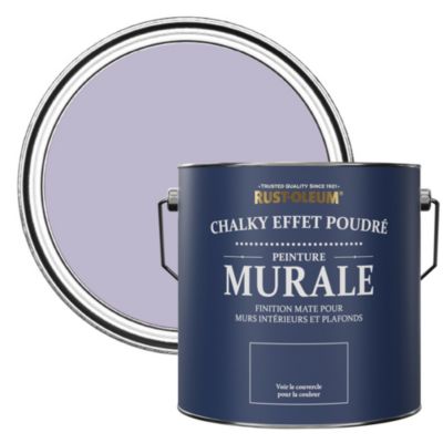 Peinture Violette pour Murs et Plafonds mat profond Chalky - RUST-OLEUM - Glycine 2,5L