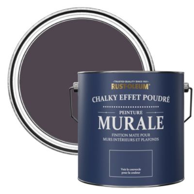 Peinture Violette pour Murs et Plafonds mat profond Chalky - RUST-OLEUM - Jus de Raisin 2,5 L