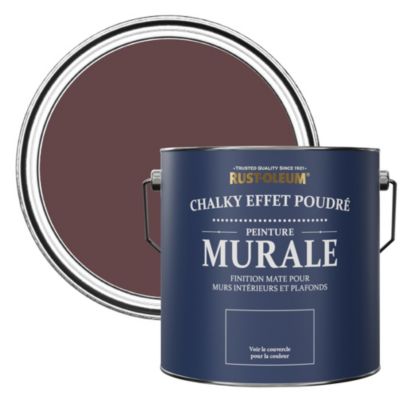 Peinture Violette pour Murs et Plafonds mat profond Chalky - RUST-OLEUM - Mûre 2,5 L