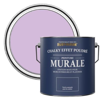 Peinture Violette pour Murs et Plafonds mat profond Chalky - RUST-OLEUM - Macaron 2,5 L