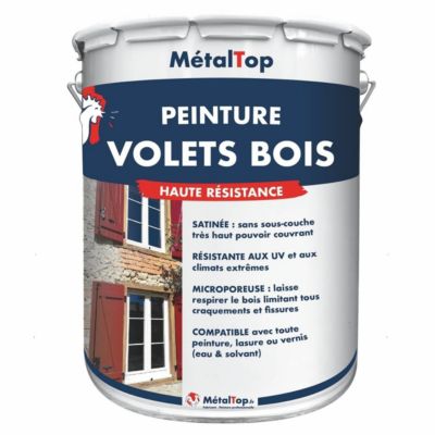 Peinture Volets Bois - Rouge basque - RAL 3004 - 15 L - Métaltop