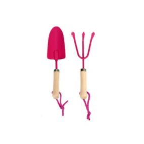 Pelle et petit râteau de jardin enfant coloris rose - Esschert Design