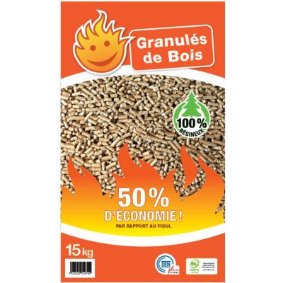Pellets DINPlus sac de 15 kg – 100% résineux – Haute performance énergétique