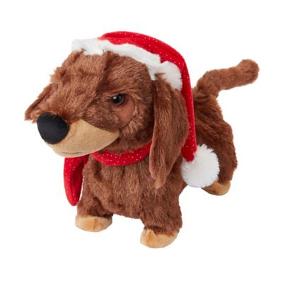 Peluche de Noël animée et musicale teckel