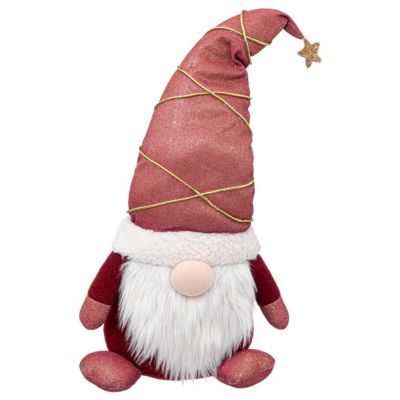 Peluche de Noël rouge gnome scandinave 14 cm