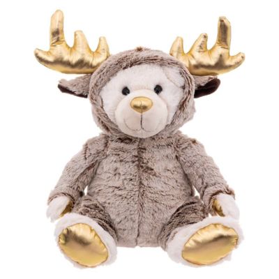 Peluche ours combinaison renne 28cm - feeric lights & christmas
