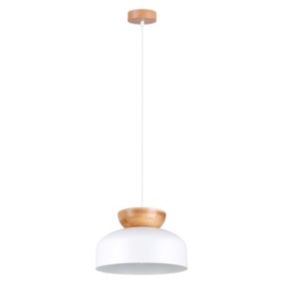 Pendentif en bois/acier 1 lampes 29.5x29.5x130cm Sollux