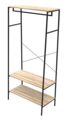Penderie 2 étagères style industriel Napari bois et métal H. 190 x L. 90 cm