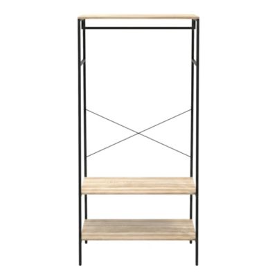 Penderie 2 étagères style industriel Napari bois et métal H. 190 x L. 90 cm