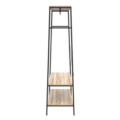 Penderie 2 étagères style industriel Napari bois et métal H. 190 x L. 90 cm