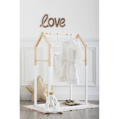 Penderie Enfant en Bois "House" 100cm Blanc