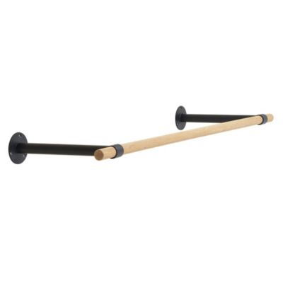Penderie murale L. 100 cm noir et effet bois Homesight Lola