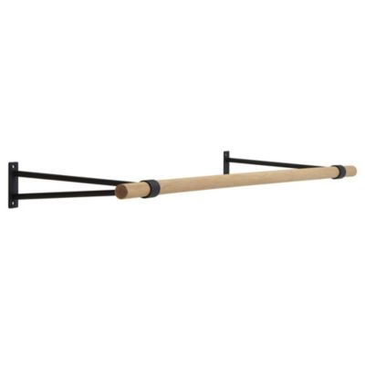 Penderie murale L. 100 cm noir et effet bois Homesight Ysia