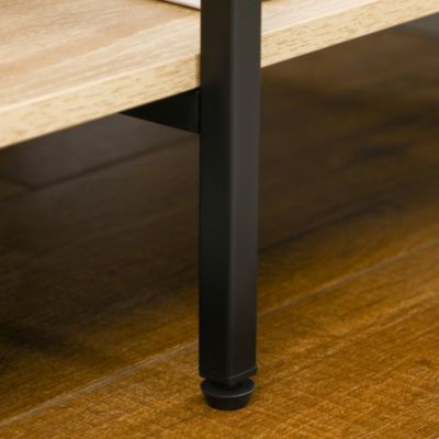Penderie portant à vêtements style industriel - tringle, 4 étagères - dim. 100 x 46 x 170,5 cm - métal effet chêne clair