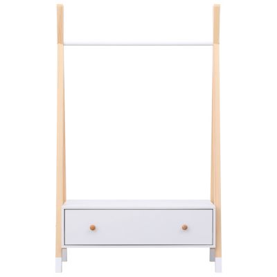 Penderie pour enfant bois et blanche avec tiroir LOU - HAPPY GARDEN