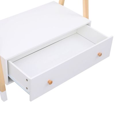 Penderie pour enfant bois et blanche avec tiroir LOU - HAPPY GARDEN