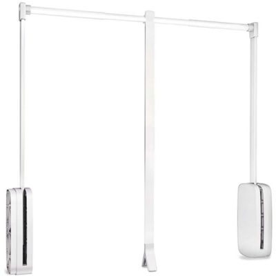Penderie rabattable blanche pour armoire Sling Largeur télescopique réglable de 83 à 115 cm