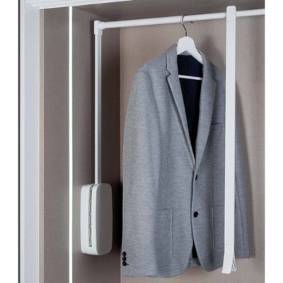 Penderie rabattable blanche pour armoire Sling Largeur télescopique réglable de 83 à 115 cm