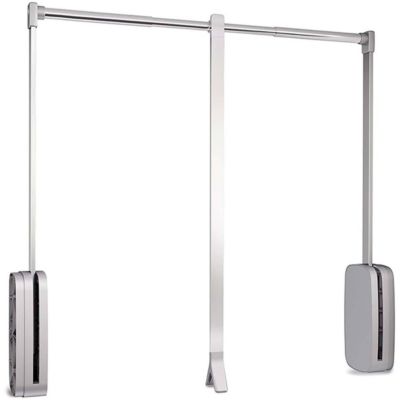 Penderie rabattable chroméee pour armoire Sling Largeur télescopique de 83 à 115 cm