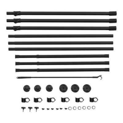 Penderie télescopique Kemi acier laqué 150 - 230 cm 3 barres de penderie noir en.casa