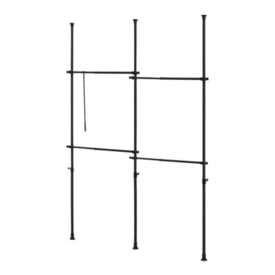 Penderie télescopique Kemi acier laqué 150 - 230 cm noir en.casa
