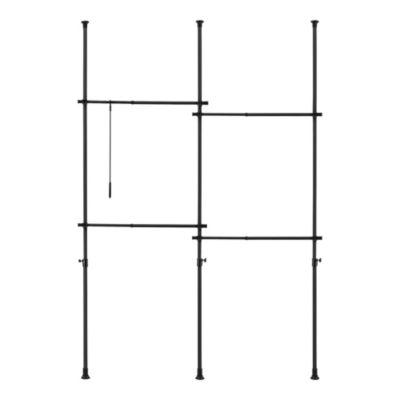 Penderie télescopique Kemi acier laqué 150 - 230 cm noir en.casa