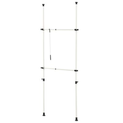 Penderie télescopique Kemi acier laqué 75 -115 cm blanc en.casa