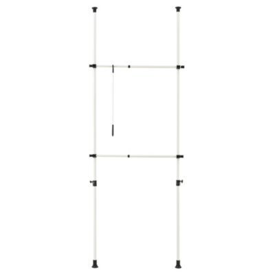 Penderie télescopique Kemi acier laqué 75 -115 cm blanc en.casa
