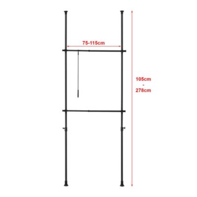 Penderie télescopique Kemi acier laqué 75 -115 cm noir en.casa