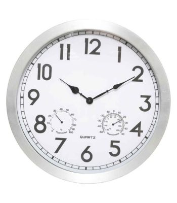 Pendule Horloge murale Outdoor en Alu et Verre D 40 cm